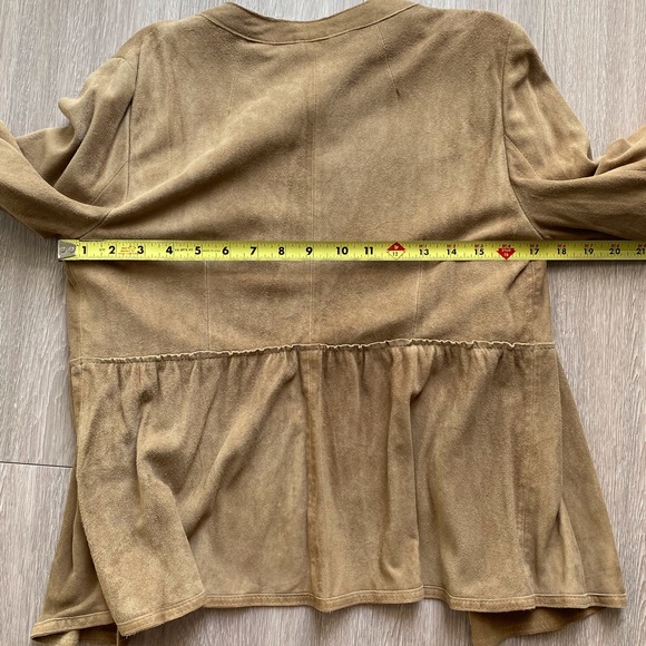 *NEW* Banana Republic tan suede 3/4 sleeve jacket size S - Picture 7 of 8